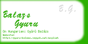 balazs gyuru business card