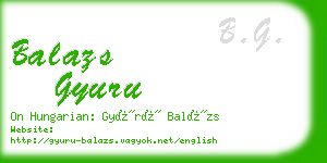 balazs gyuru business card